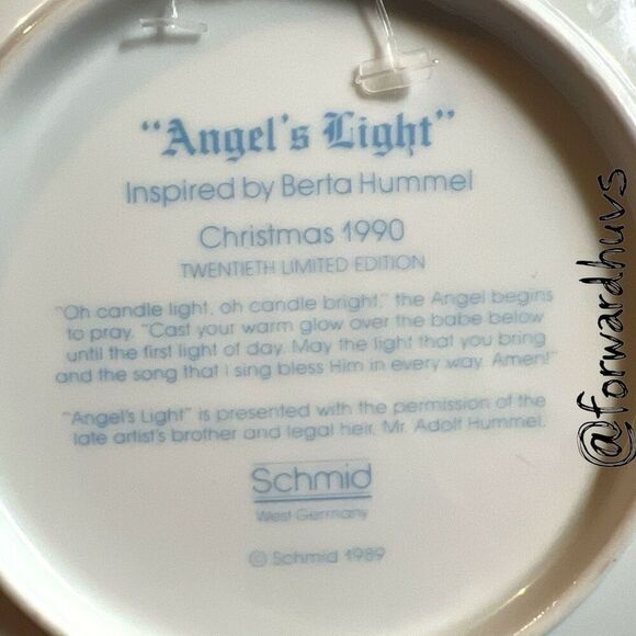 1990 Schmid “Angel’s Light” Christmas Plate – No Box - Picture 3 of 6
